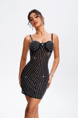Rhinestone Sweetheart Neck Cami Dress