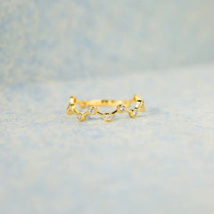 18K Gold-Plated 925 Sterling Silver Zircon Ring